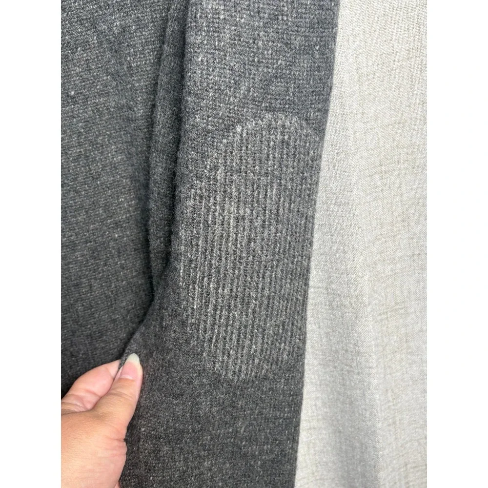 Joseph Abboud Mens XL Gray Wool Blend Shawl Collar Sweater Ribbed Elbow Patches